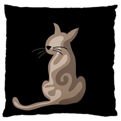 Brown Abstract Cat Standard Flano Cushion Case (one Side) by Valentinaart