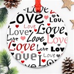 Love pattern - red Ornament (Round)  Front