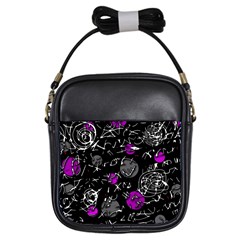 Purple Mind Girls Sling Bags by Valentinaart