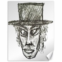 Man With Hat Head Pencil Drawing Illustration Canvas 18  X 24   by dflcprints