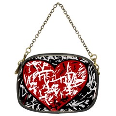 Red Graffiti Style Hart  Chain Purses (two Sides)  by Valentinaart