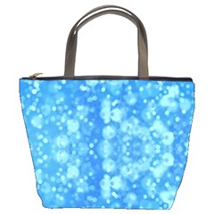 Light Circles, Dark And Light Blue Color Bucket Bags by picsaspassion