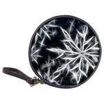 Snowflake in feather look, black and white Classic 20-CD Wallets Front