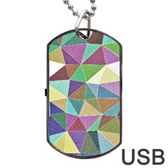 Colorful Triangles, Pencil Drawing Art Dog Tag Usb Flash (one Side) by picsaspassion