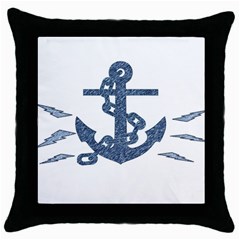 Anchor Pencil Drawing Art Throw Pillow Case (black) by picsaspassion