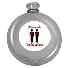 Be Mine Valentine Round Hip Flask (5 Oz) by Valentinaart