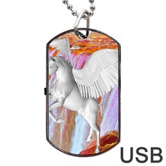 Pegasus Dog Tag Usb Flash (two Sides)  by icarusismartdesigns