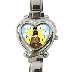 Happy Groundhog Day Heart Italian Charm Watch by Valentinaart