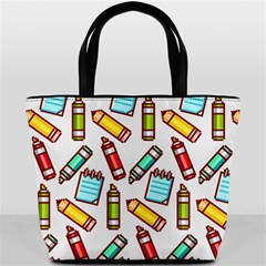 Seamless Pixel Art Pattern Bucket Bags by Amaryn4rt