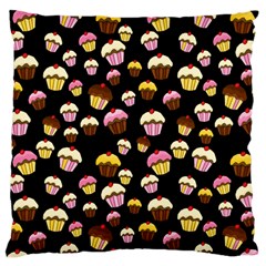 Jammy Cupcakes Pattern Large Cushion Case (one Side) by Valentinaart