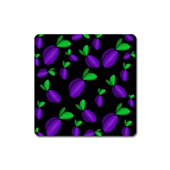 Plums Pattern Square Magnet by Valentinaart