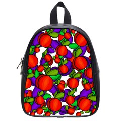 Peaches And Plums School Bags (small)  by Valentinaart