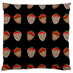 Chocolate Strawberies Large Cushion Case (one Side) by Valentinaart