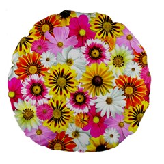 Flowers Blossom Bloom Nature Plant Large 18  Premium Flano Round Cushions by Amaryn4rt