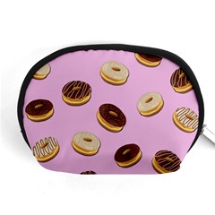 Donuts Pattern - Pink Accessory Pouches (medium)  by Valentinaart