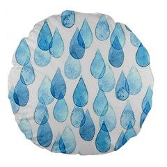 Rain Drops Large 18  Premium Flano Round Cushions by Brittlevirginclothing