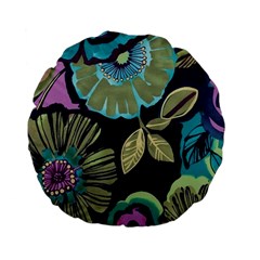 Dark Lila Flower Standard 15  Premium Flano Round Cushions by Brittlevirginclothing