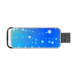 Blue Hot Pattern Blue Star Background Portable USB Flash (Two Sides) Front