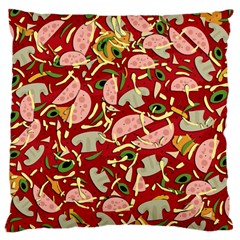 Pizza Pattern Large Cushion Case (one Side) by Valentinaart