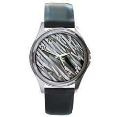 Abstract Background Geometry Block Round Metal Watch by Amaryn4rt