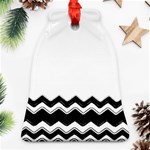 Chevrons Black Pattern Background Bell Ornament (Two Sides) Back