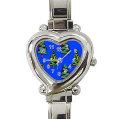 Christmas Trees Heart Italian Charm Watch by Nexatart