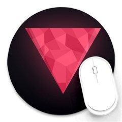 Geometric Triangle Pink Round Mousepads by Nexatart