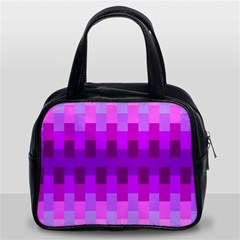 Geometric Cubes Pink Purple Blue Classic Handbags (2 Sides) by Nexatart