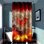 Arts Fire Valentines Day Heart Love Flames Heart Shower Curtain 36  x 72  (Stall)  Curtain(36 X72 ) - 33.26 x66.24  Curtain(36 X72 )