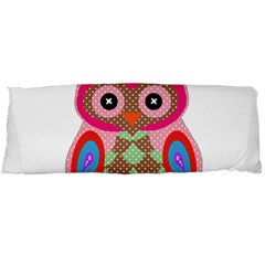 Owl Colorful Patchwork Art Body Pillow Case (dakimakura) by Nexatart