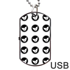 Butterfly Wallpaper Background Dog Tag Usb Flash (two Sides) by Nexatart