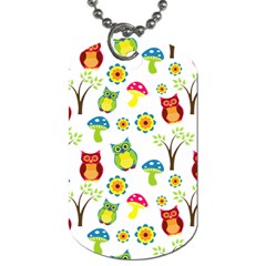 Cute Owl Wallpaper Pattern Dog Tag (one Side) by Nexatart