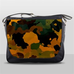 Background For Scrapbooking Or Other Camouflage Patterns Orange And Green Messenger Bags by Nexatart