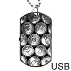 Black And White Doses Cans Fuzzy Drinks Dog Tag Usb Flash (two Sides) by Nexatart