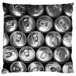 Black And White Doses Cans Fuzzy Drinks Large Flano Cushion Case (One Side) Front