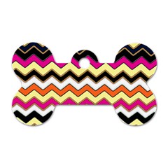 Colorful Chevron Pattern Stripes Dog Tag Bone (two Sides) by Nexatart