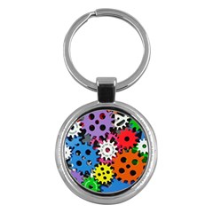 Colorful Toothed Wheels Key Chains (round)  by Nexatart