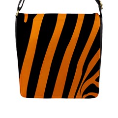 Tiger Pattern Flap Messenger Bag (l)  by Nexatart