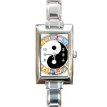 Yin Yang Eastern Asian Philosophy Rectangle Italian Charm Watch Front