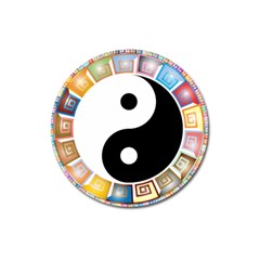 Yin Yang Eastern Asian Philosophy Magnet 3  (round) by Nexatart