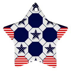 Patriotic Symbolic Red White Blue Star Ornament (two Sides) by Nexatart