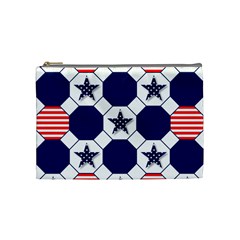 Patriotic Symbolic Red White Blue Cosmetic Bag (medium)  by Nexatart