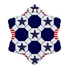 Patriotic Symbolic Red White Blue Ornament (snowflake) by Nexatart