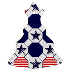 Patriotic Symbolic Red White Blue Christmas Tree Ornament (two Sides) by Nexatart