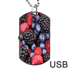 Forest Fruit Dog Tag Usb Flash (one Side) by Nexatart