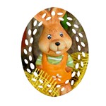 Easter Hare Easter Bunny Oval Filigree Ornament (Two Sides) Back