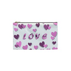 Love Valentine S Day 3d Fabric Cosmetic Bag (small)  by Nexatart