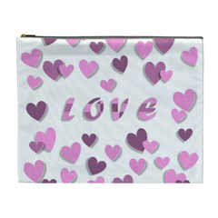 Love Valentine S Day 3d Fabric Cosmetic Bag (xl) by Nexatart