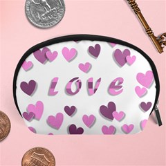 Love Valentine S Day 3d Fabric Accessory Pouches (large)  by Nexatart