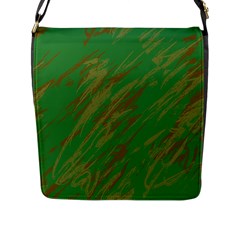 Brown Green Texture                                                  			flap Closure Messenger Bag (l) by LalyLauraFLM